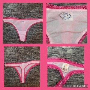 Sheer Thong with heart design size small